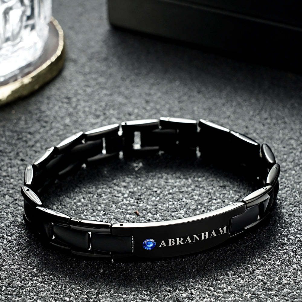 Personalized Diamond Bracelet Engravable Vintage Bracelet Gift For Men - soufeelus