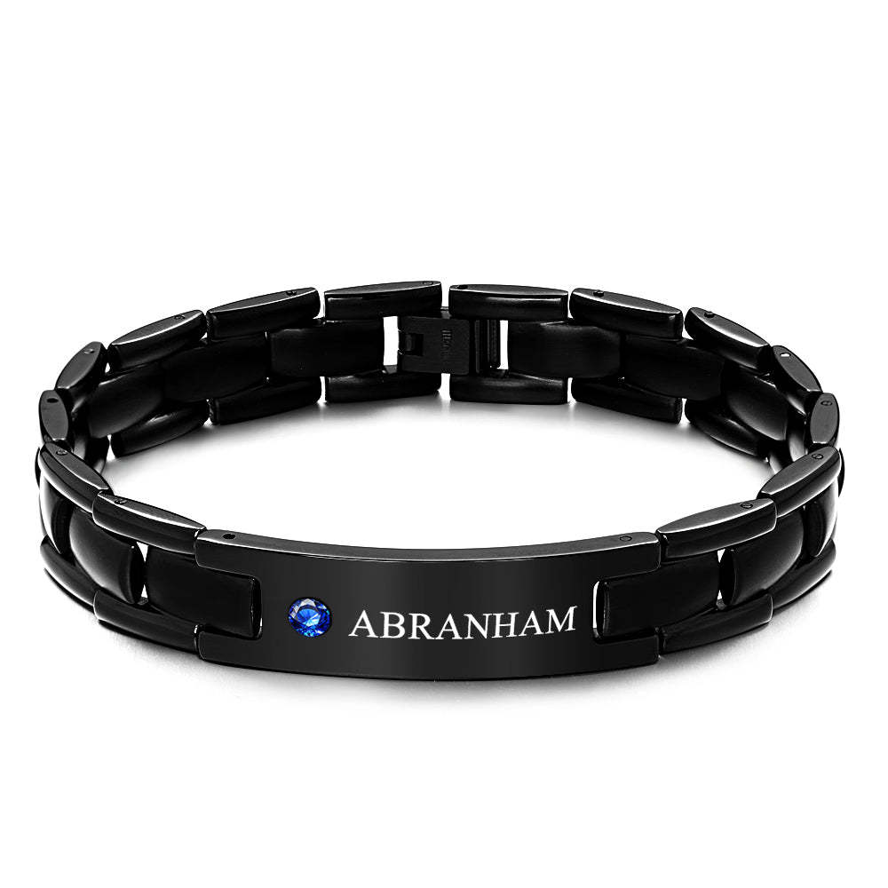 Personalized Diamond Bracelet Engravable Vintage Bracelet Gift For Men - soufeelus