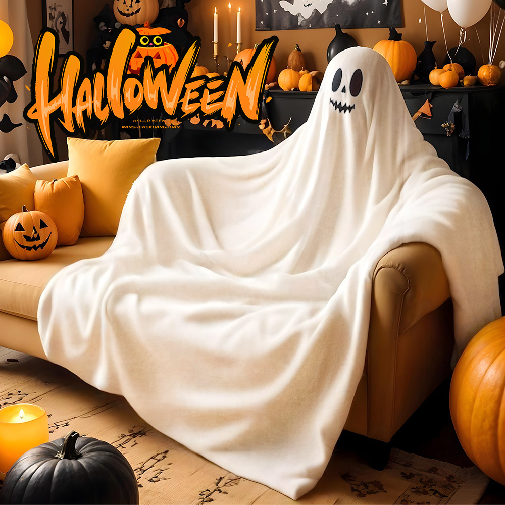 Halloween Ghost Blanket Spooky Decor Little Ghost Clothing