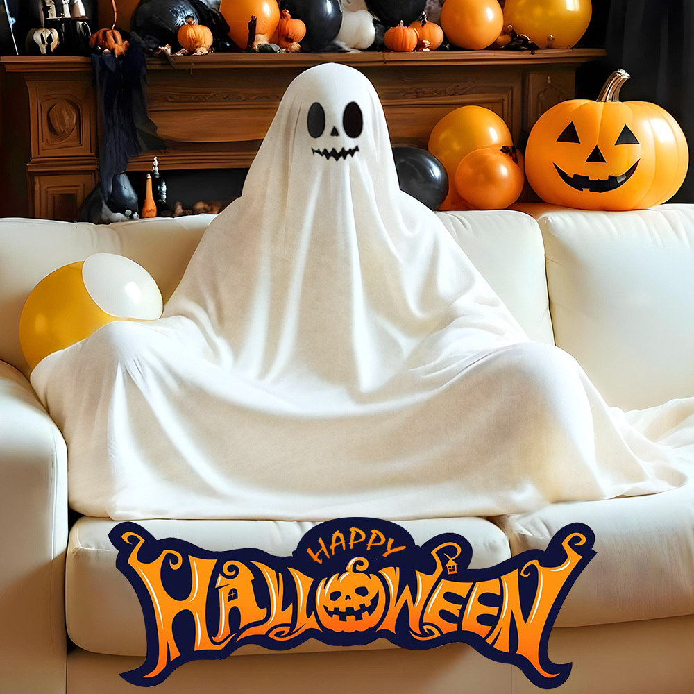 Halloween Ghost Blanket Spooky Decor Little Ghost Clothing