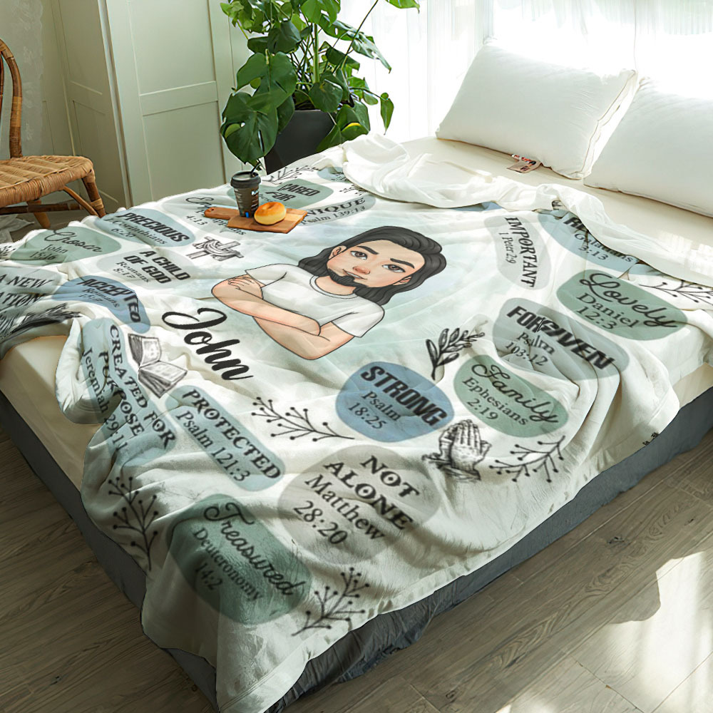 Personalized Blanket God Says I Am Custom Perfect Love Fleece Photo Blanket Gifts Mother's Day Gifts - soufeelus