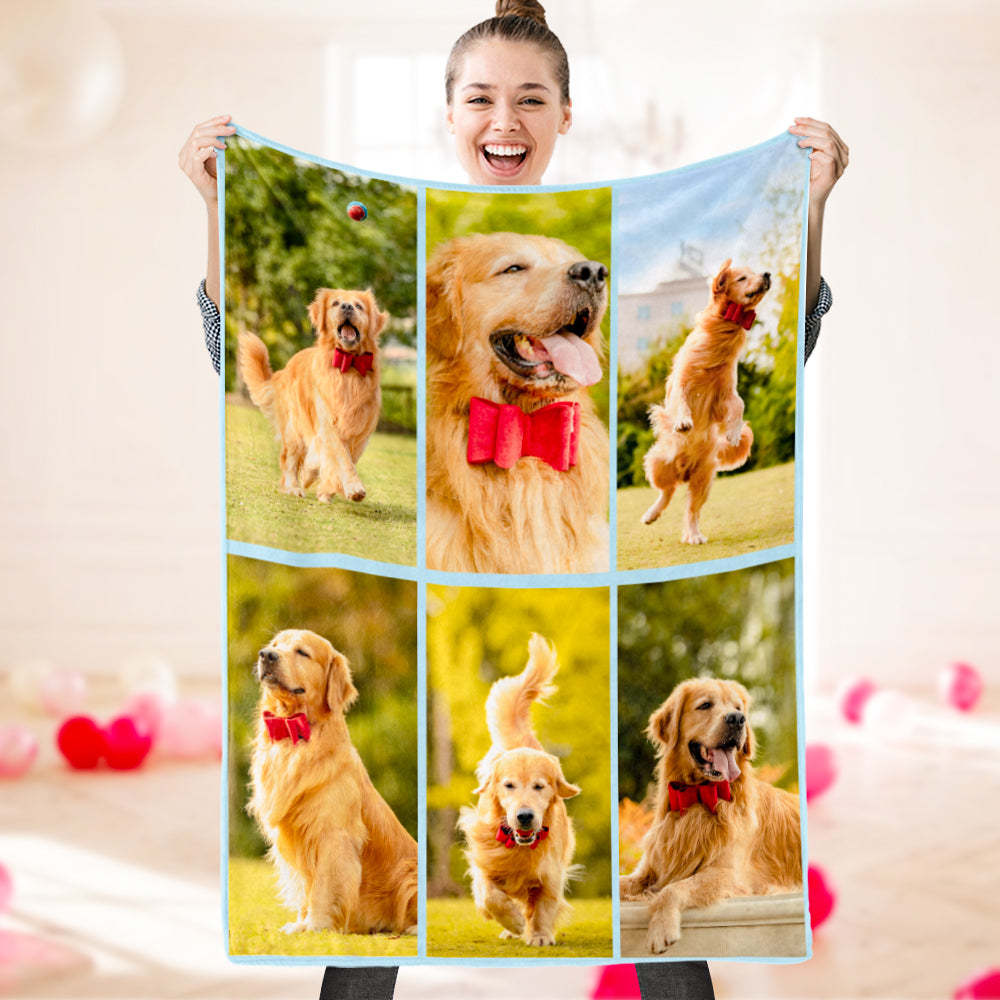 Custom Photo Blanket Personalized Collage Photo Blanket Photo Album Blanket Gifts for Lovers - soufeelus