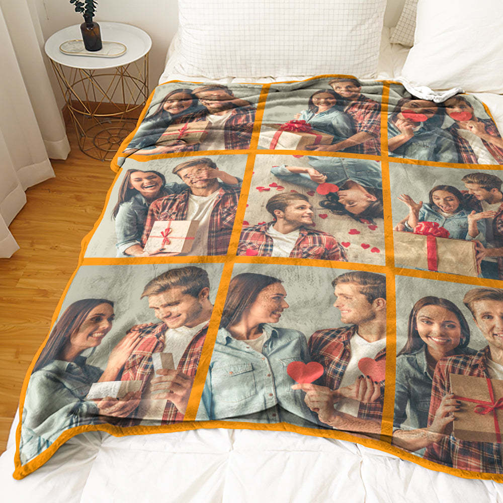 Custom Photo Blanket Personalized Collage Photo Blanket Photo Album Blanket Gifts for Lovers - soufeelus