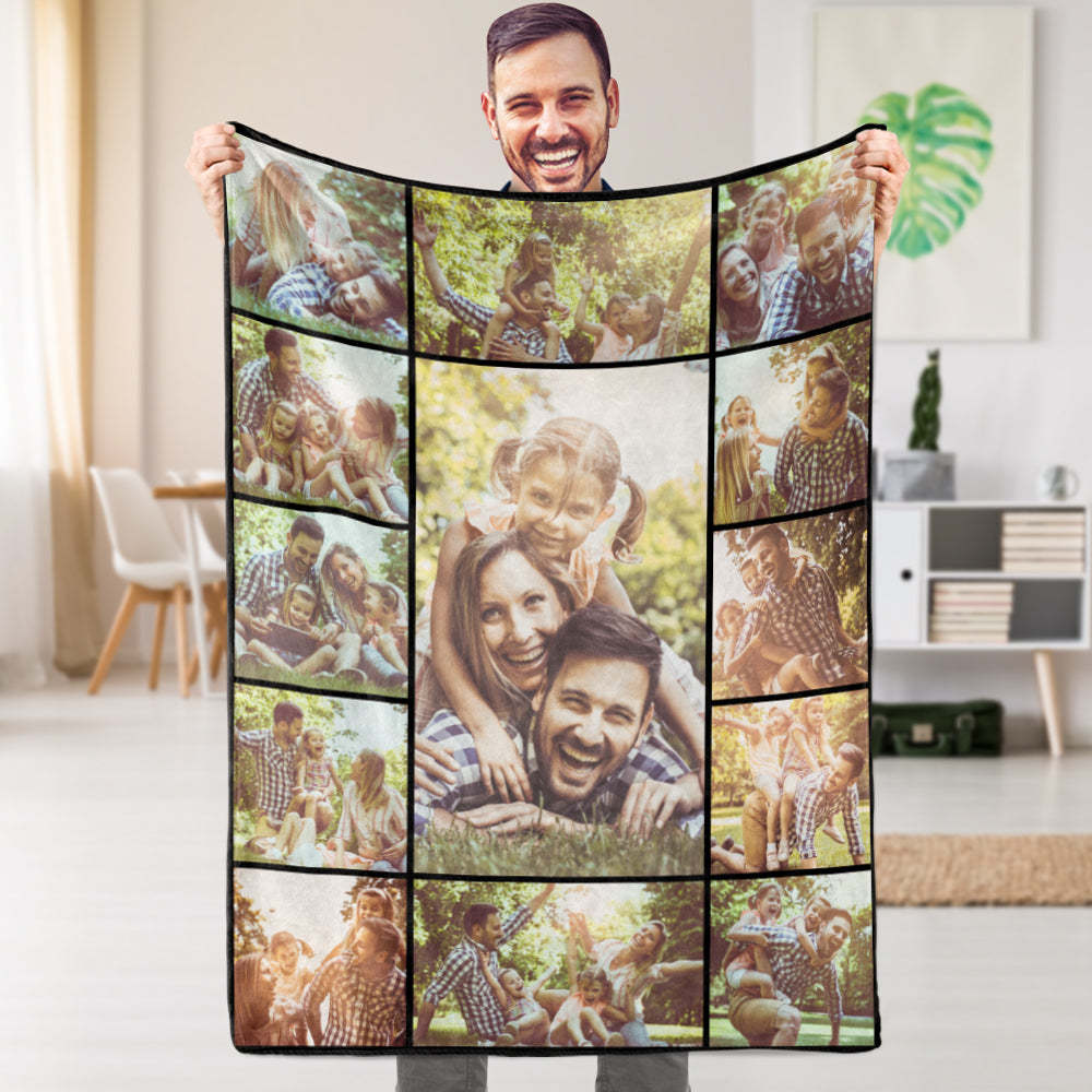 Custom Photo Blanket Personalized Collage Photo Blanket Photo Album Blanket Gifts for Lovers - soufeelus
