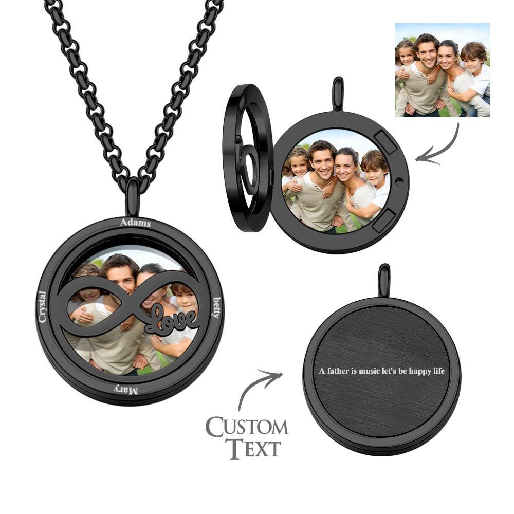 Custom Photo Engraved Locket Necklace Simple Men's Gift - soufeelus