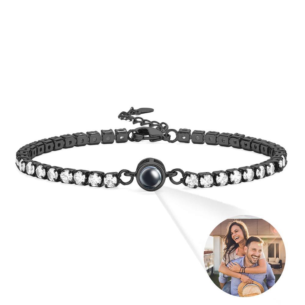 Custom Photo Projection Tennis Bracelet Personalized Trendy Circle Photo Bracelet Gifts For Him