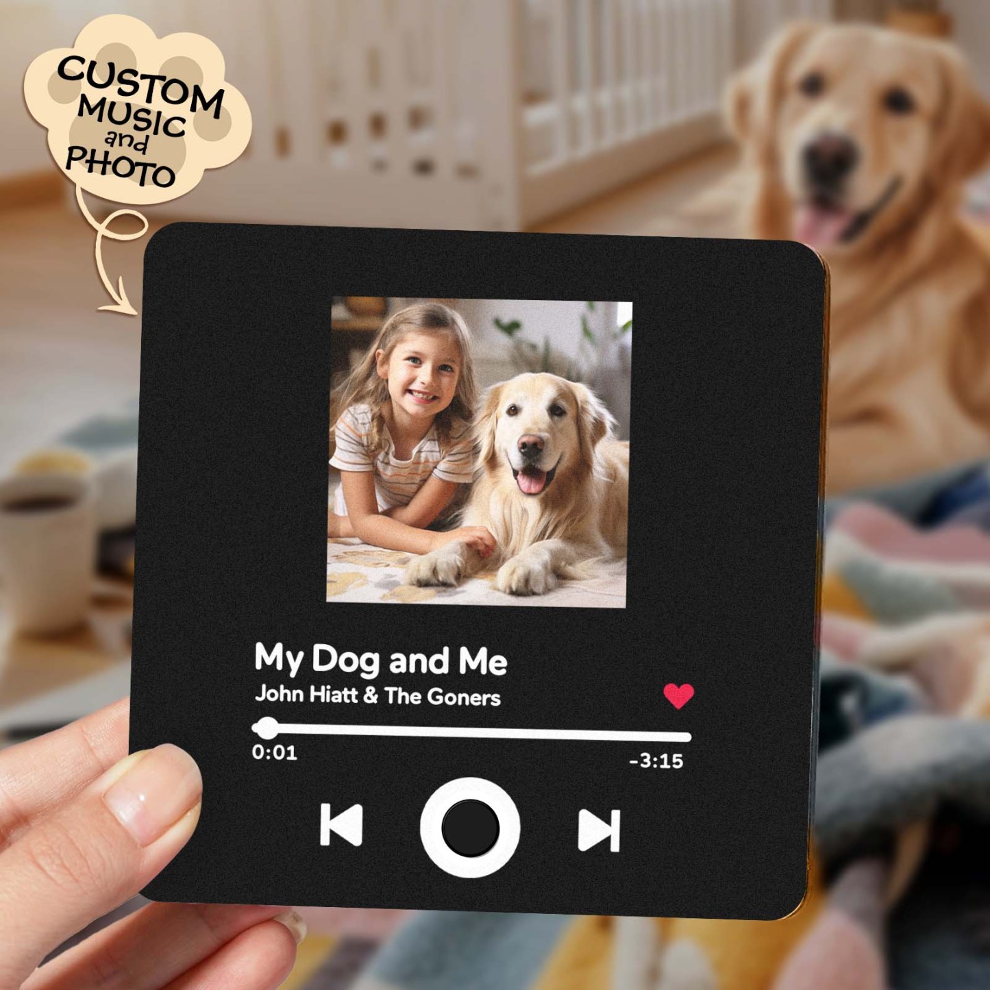 Customized Album Fridge Magnet Personalized Music Fridge Magnet Can Play Songs Gifts For Pet Lovers