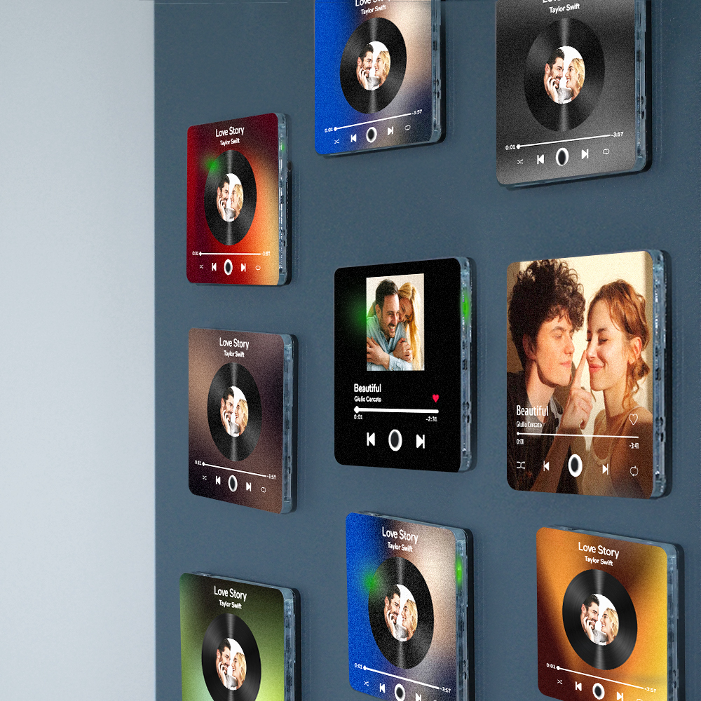 Custom Photo Album Fridge Magnet Personalized Music Fridge Magnet Can Play Songs and Volume Adjustment