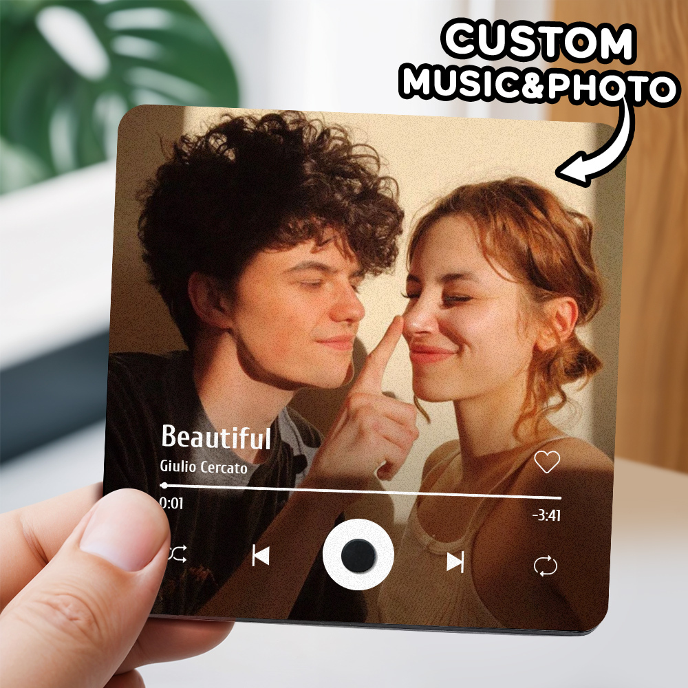 Customized Music Fridge Magnet Personalized Photo Fridge Magnet Can Play Songs and Adjust Volume