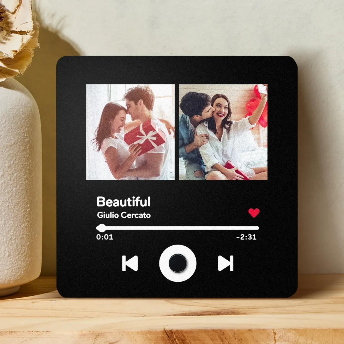 Custom Double Photo Fridge Magnet Personalised Photo Fridge Magnet Can Play Songs 3.0 Version with Frame Gifts - soufeelus