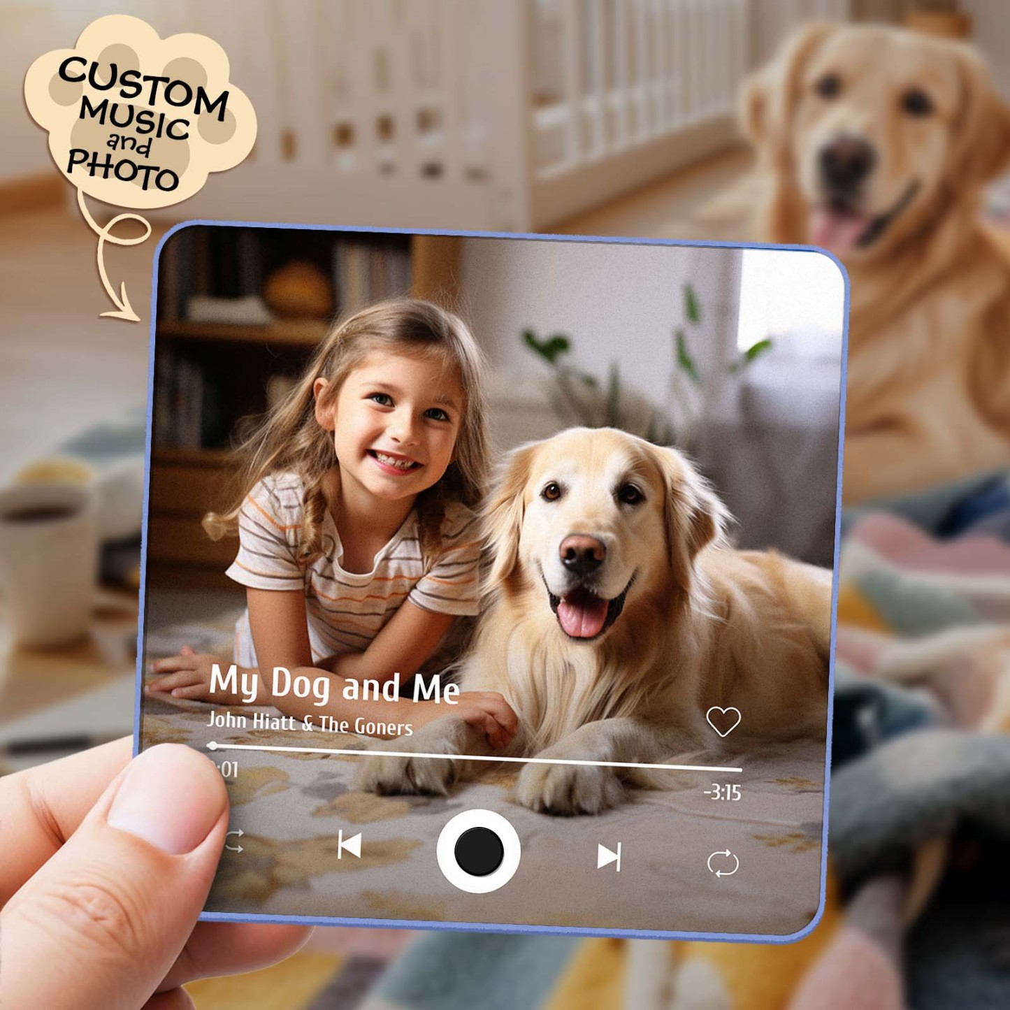 Customized Album Fridge Magnet Personalized Music Fridge Magnet Can Play Songs Gifts For Pet Lovers
