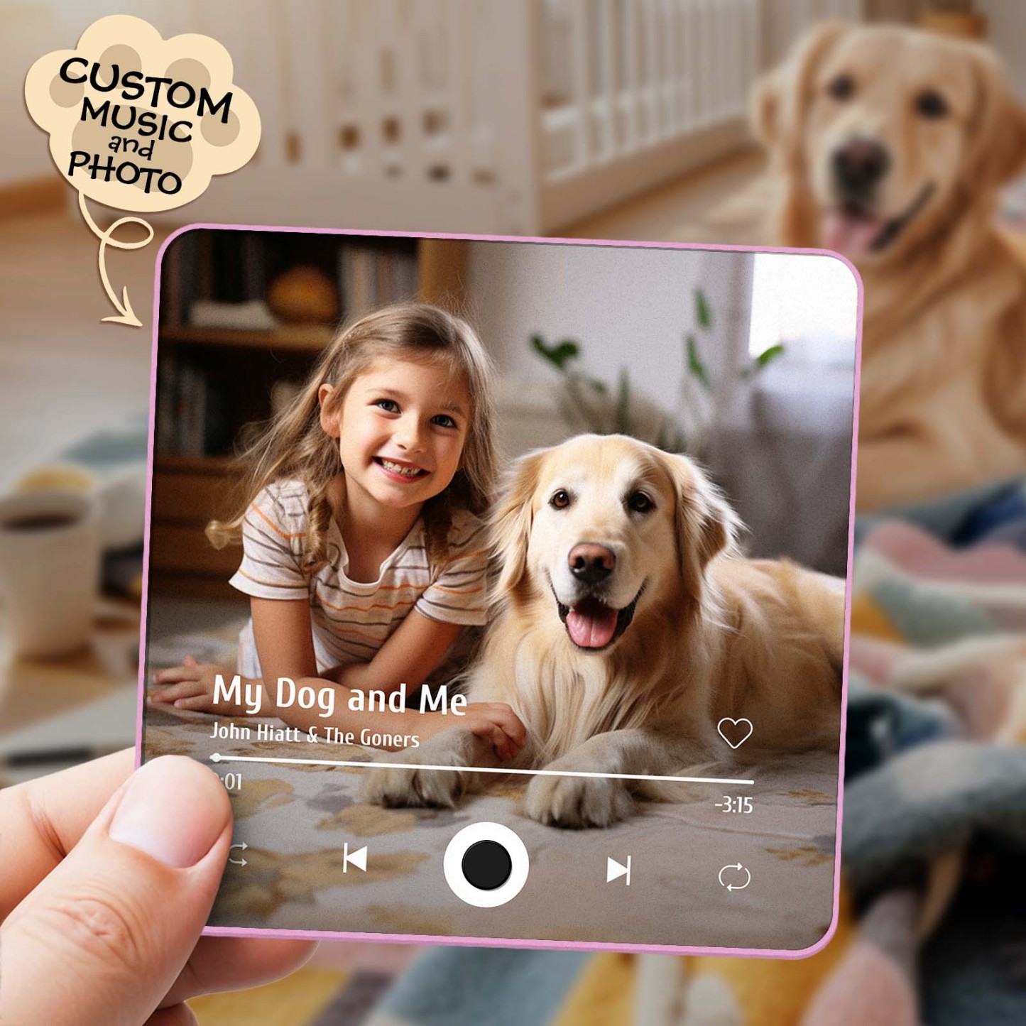 Customized Album Fridge Magnet Personalized Music Fridge Magnet Can Play Songs Gifts For Pet Lovers