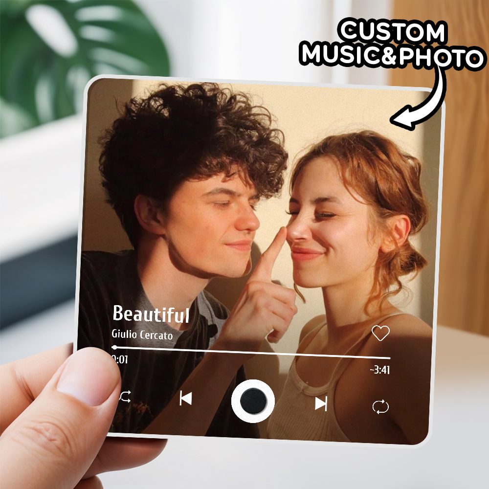 Customized Music Fridge Magnet Personalized Photo Fridge Magnet Can Play Songs and Adjust Volume