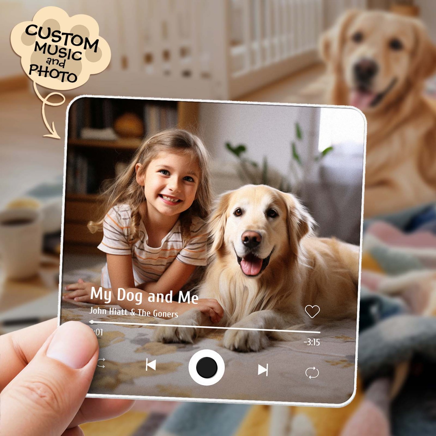Customized Album Fridge Magnet Personalized Music Fridge Magnet Can Play Songs Gifts For Pet Lovers