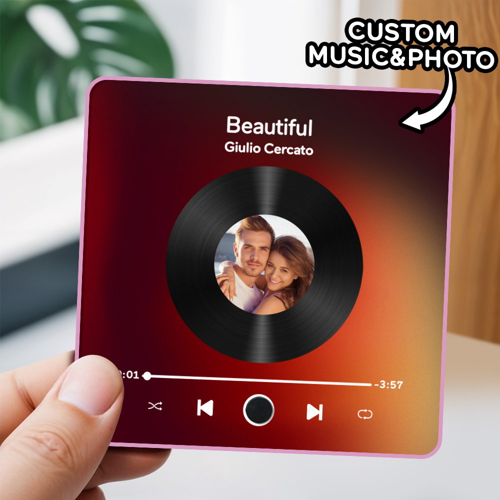 Customized Music Fridge Magnet Personalized Photo Fridge Magnet Can Play Songs and Adjust Volume