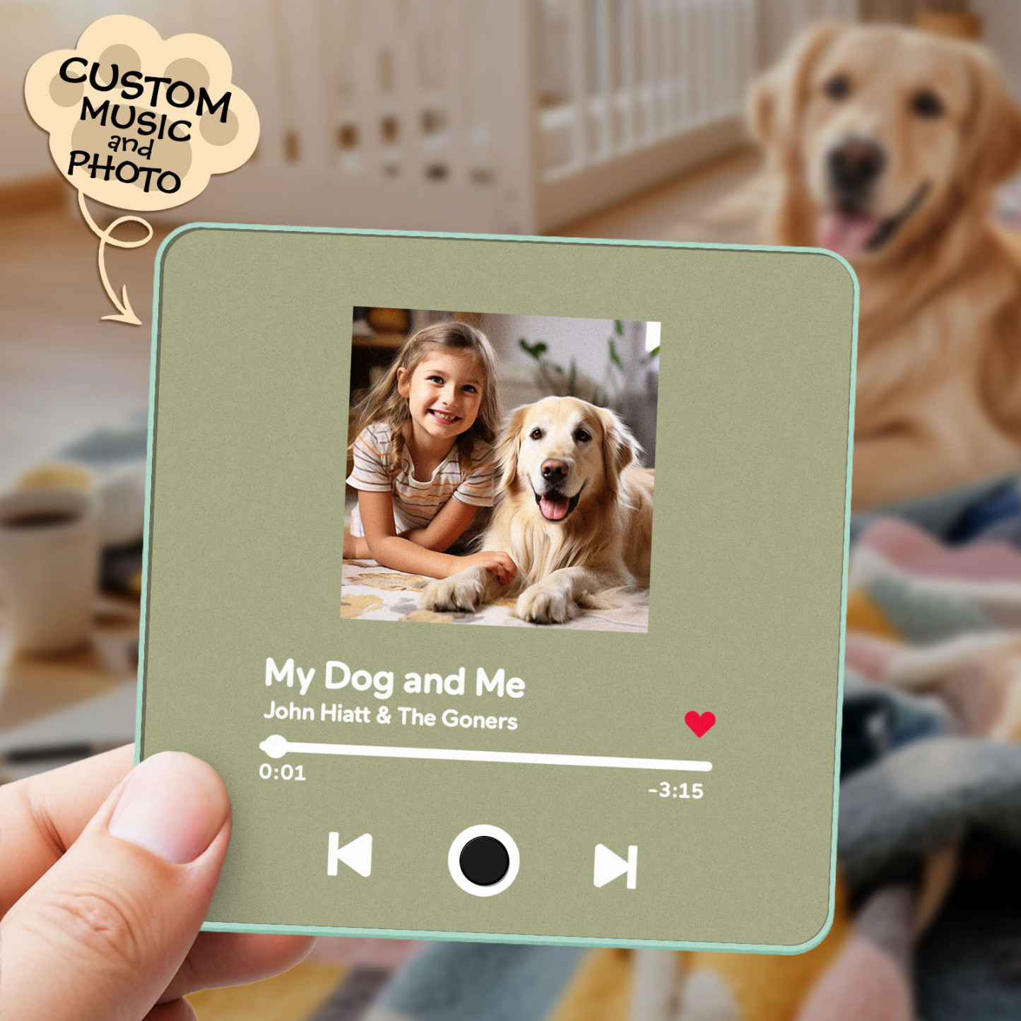 Customized Album Fridge Magnet Personalized Music Fridge Magnet Can Play Songs Gifts For Pet Lovers