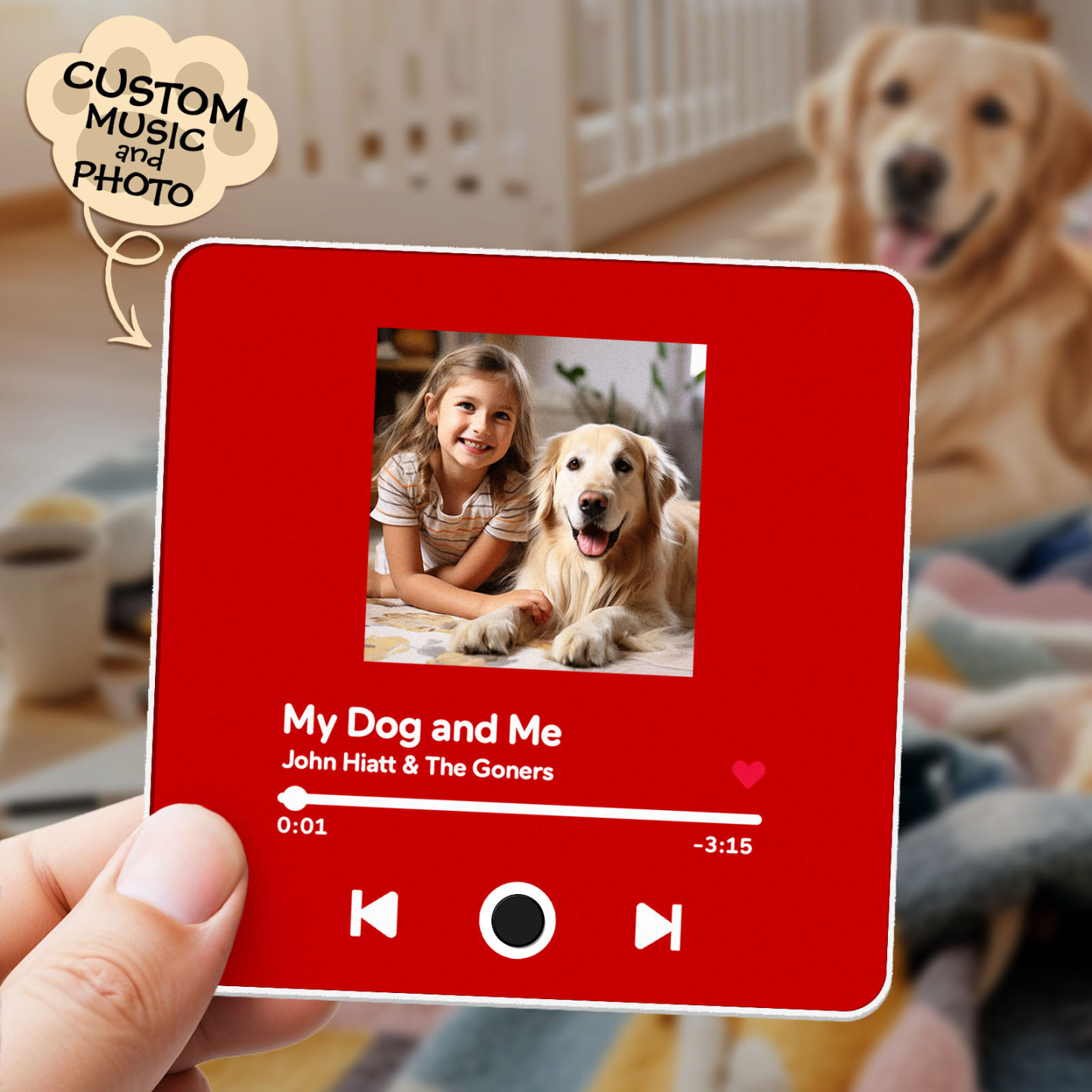 Customized Album Fridge Magnet Personalized Music Fridge Magnet Can Play Songs Gifts For Pet Lovers
