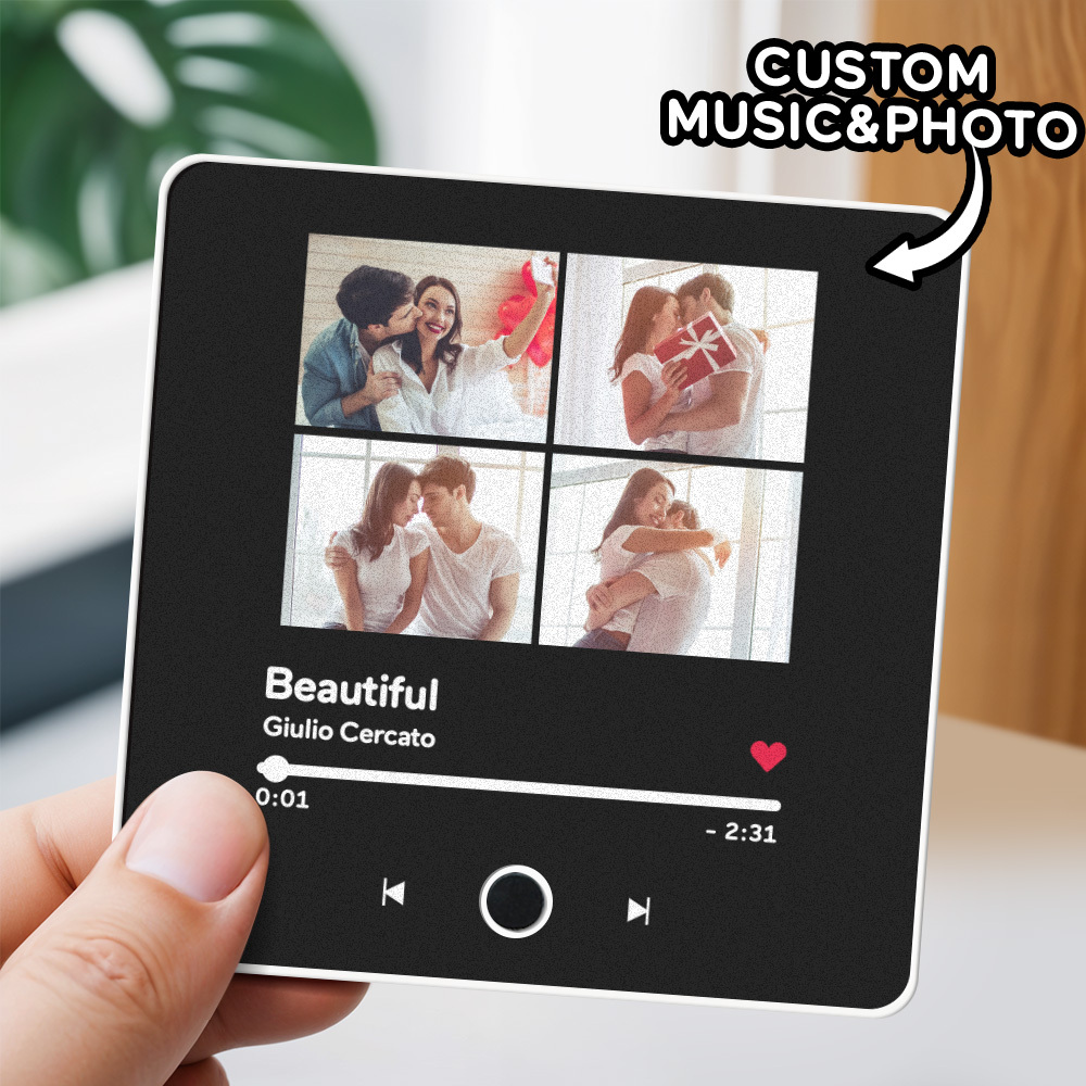 Customized Music Fridge Magnet Personalized Photo Fridge Magnet Can Play Songs and Adjust Volume