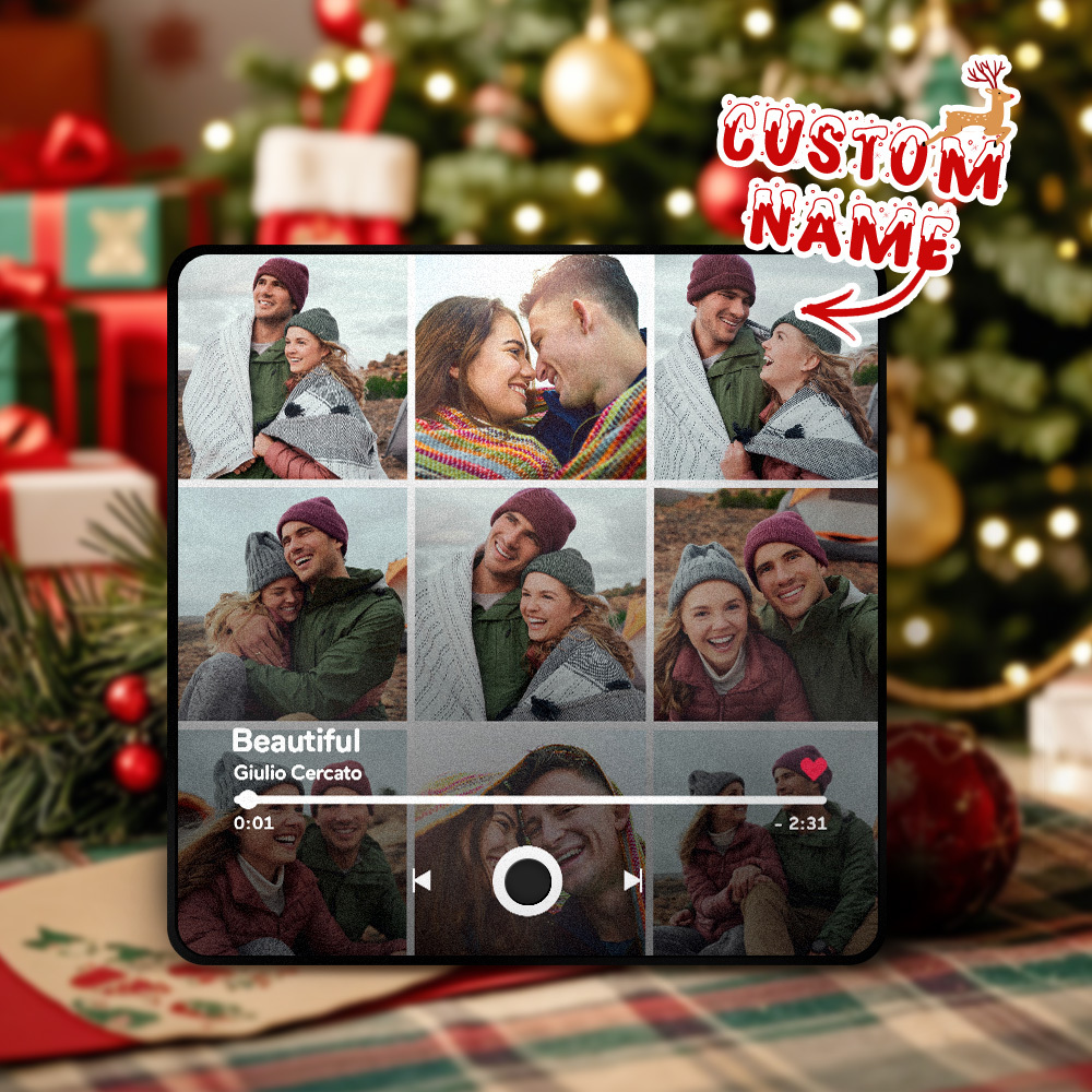 Customized Multiple Photo Music Fridge Magnet Can Play Songs and Adjust Volume Personalised Photo Fridge Magnet Christmas Gifts