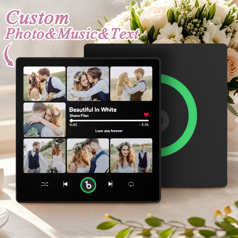 Custom Music & Multi Photo Fridge Magnet Personalized Photo Song Magnet That Can Play Music Wedding Gift for Couple