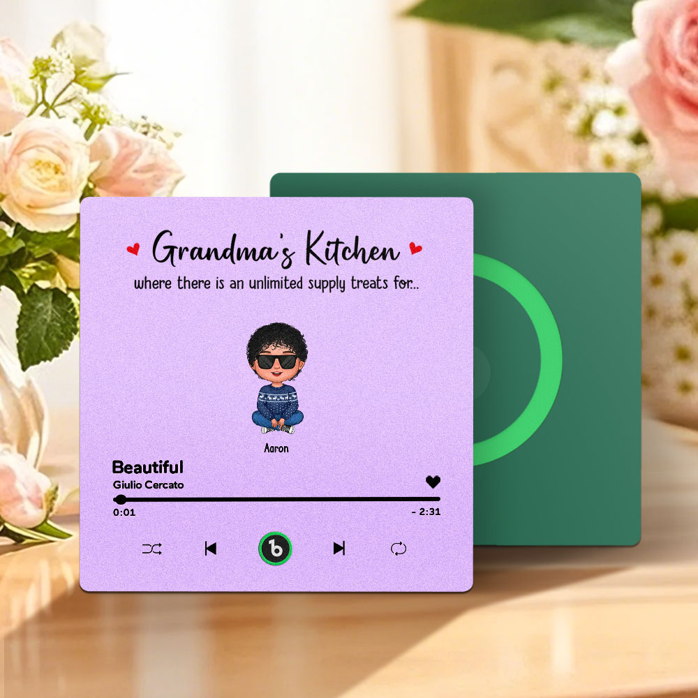 Custom Music Fridge Magnet Mother's Day Music Wall Photo Sticker That Plays Music Without Cell Phone Multiple Styles