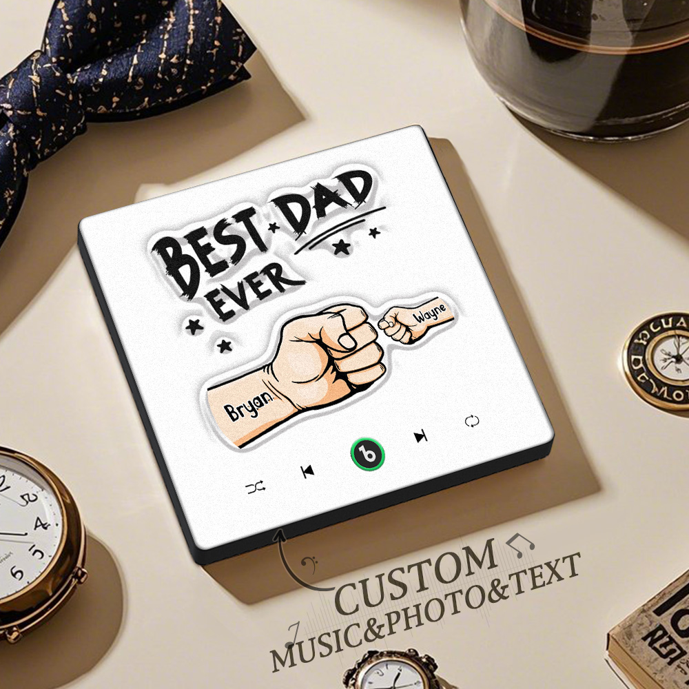 Custom Music Fridge Magnet New 4.0 Upgrade Colorful Frame Personalized Name Fist Gift Album Fridge Magnet Music Father's Day Gifts