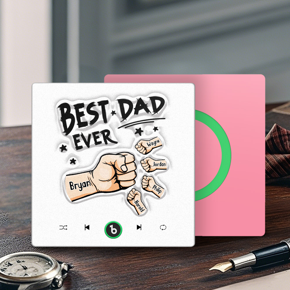 Custom Music Fridge Magnet New 4.0 Upgrade Colorful Frame Personalized Name Fist Gift Album Fridge Magnet Music Father's Day Gifts - soufeelus