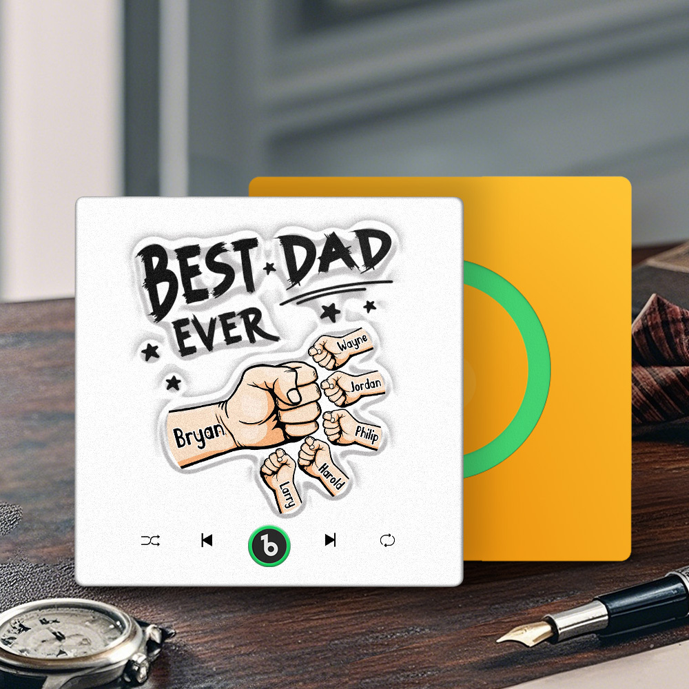 Custom Music Fridge Magnet New 4.0 Upgrade Colorful Frame Personalized Name Fist Gift Album Fridge Magnet Music Father's Day Gifts - soufeelus