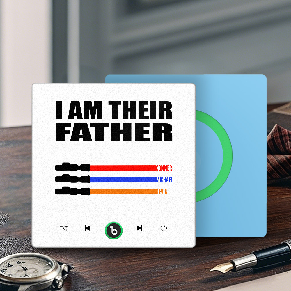 Custom Music Fridge Magnet New 4.0 Upgrade Colorful Frame Light Saber I Am Their Father Album Fridge Magnet Music Father's Day Gifts - soufeelus