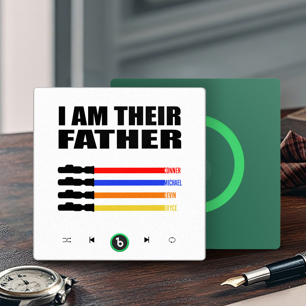 Custom Music Fridge Magnet New 4.0 Upgrade Colorful Frame Light Saber I Am Their Father Album Fridge Magnet Music Father's Day Gifts - soufeelus