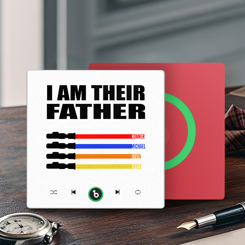 Custom Music Fridge Magnet New 4.0 Upgrade Colorful Frame Light Saber I Am Their Father Album Fridge Magnet Music Father's Day Gifts - soufeelus