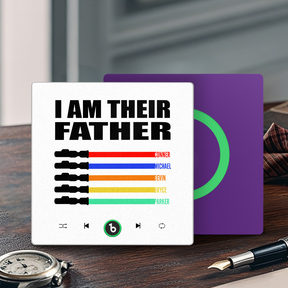 Custom Music Fridge Magnet New 4.0 Upgrade Colorful Frame Light Saber I Am Their Father Album Fridge Magnet Music Father's Day Gifts - soufeelus
