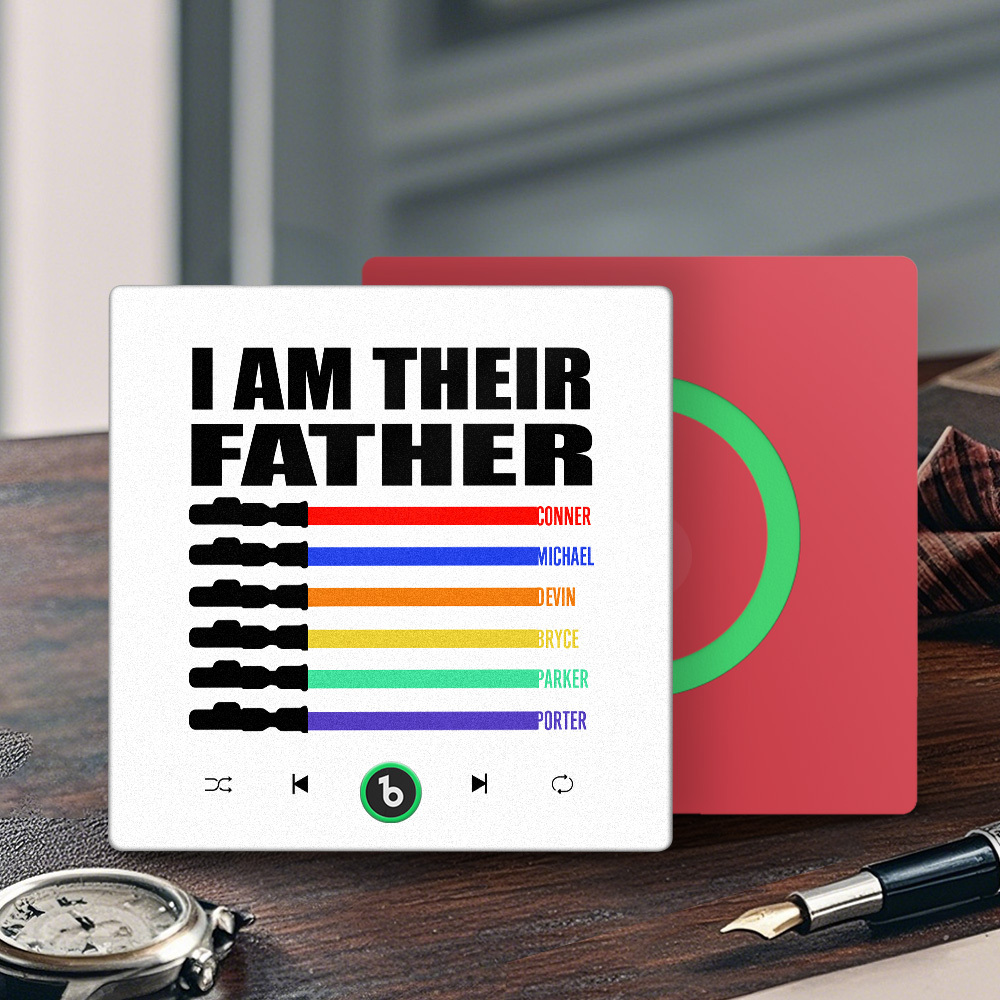 Custom Music Fridge Magnet New 4.0 Upgrade Colorful Frame Light Saber I Am Their Father Album Fridge Magnet Music Father's Day Gifts - soufeelus