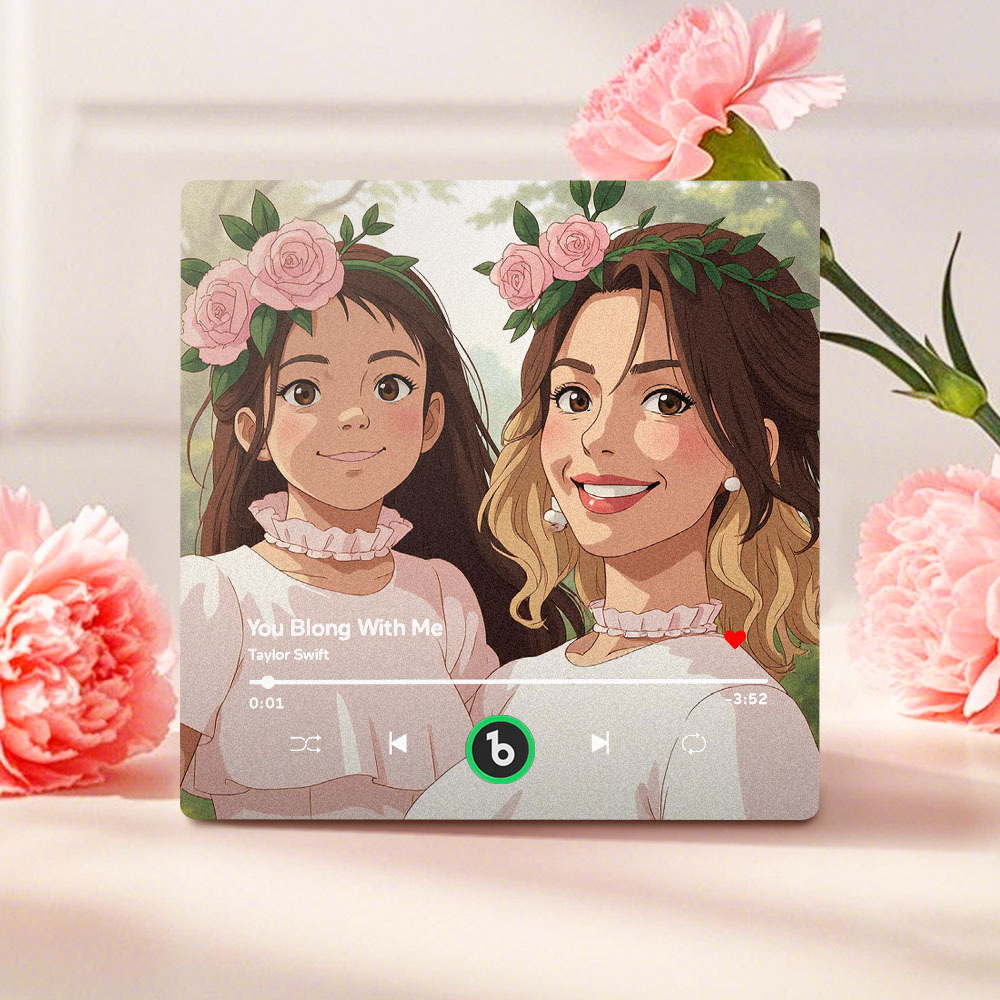 Custom Gibli-style Music Fridge Magnet and Photo with Colorful Frame Music Wall Photo Sticker Music Movement That Can Be Played