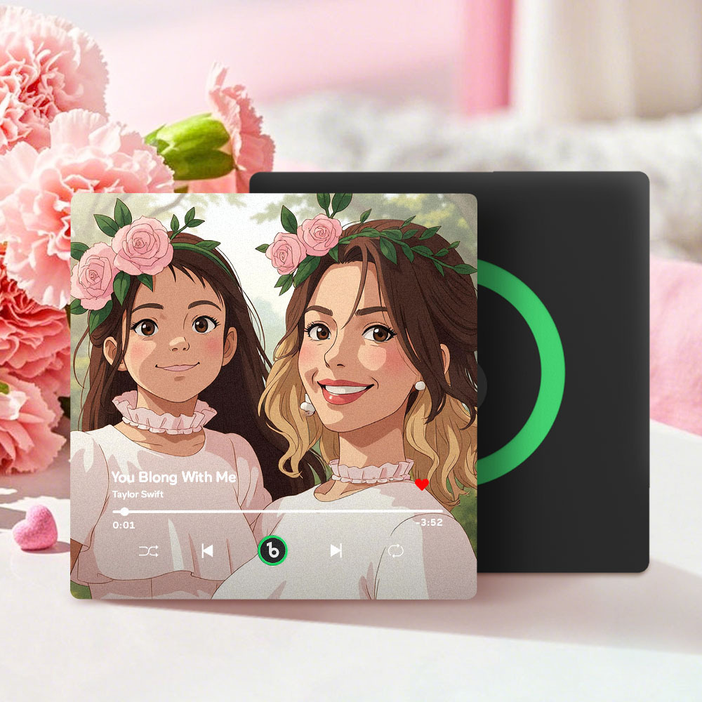 Custom Gibli-style Music Fridge Magnet and Photo with Colorful Frame Music Wall Photo Sticker Music Movement That Can Be Played