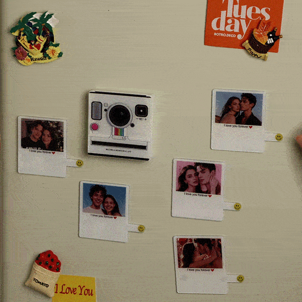 Custom Polaroid Photo Music Fridge Magnet Custom Photo, Light-Up, 1-6 Songs