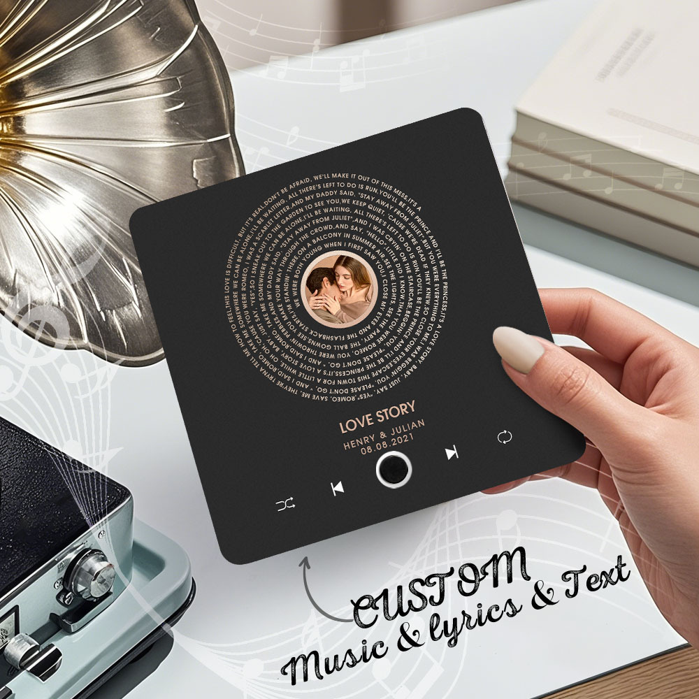 Custom Music Fridge Magnet Lyrics Heart Sticker Gifts Music Wall Photo Sticker Music Movement That Can Be Played Without Cell Phone