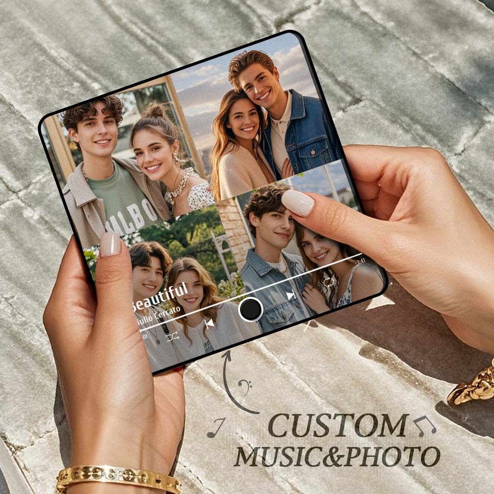 Personalized 4 Photo Music Fridge Magnet Pro Album Fridge Magnet Music Wall That Can Be Played Photo Sticker Music