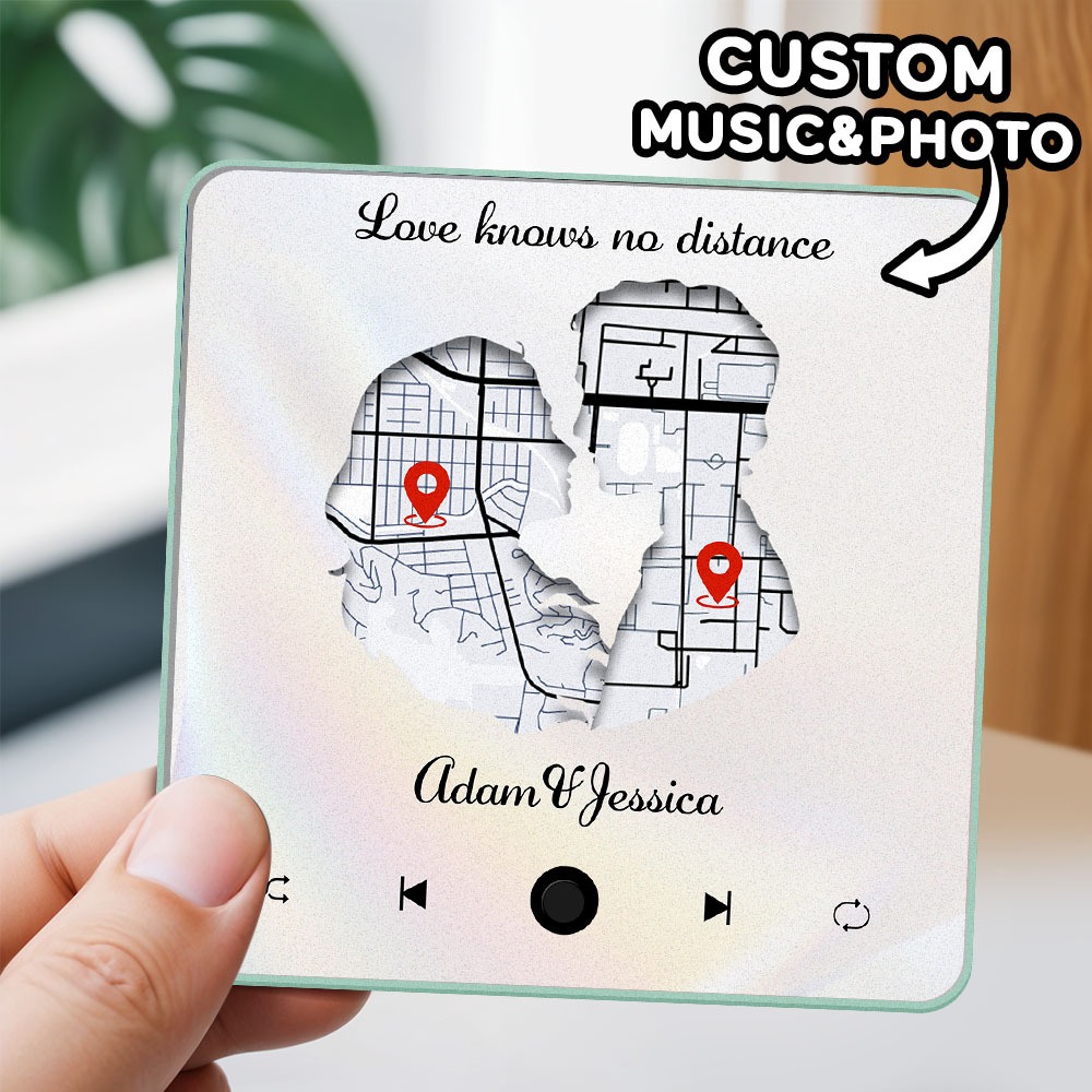 Personalized Music Fridge Magnet Map Long Distance Relationship Gift The Best Anniversary Gift Can Be Played Music Fridge Magnet For Her - soufeelus
