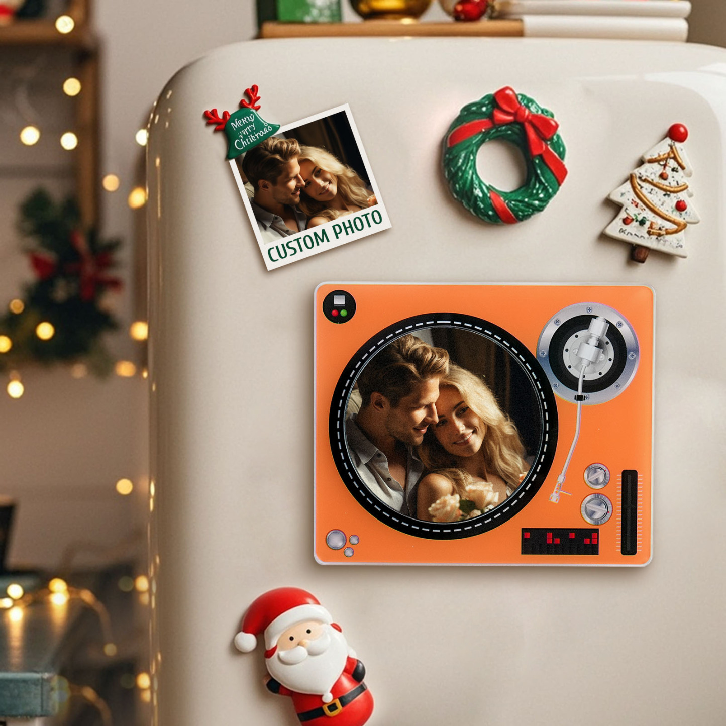 Custom Rotating Double Layer Acrylic Nfc Fridge Magnets With Photos And Songs Magnetic Fridge Magnets - soufeelus