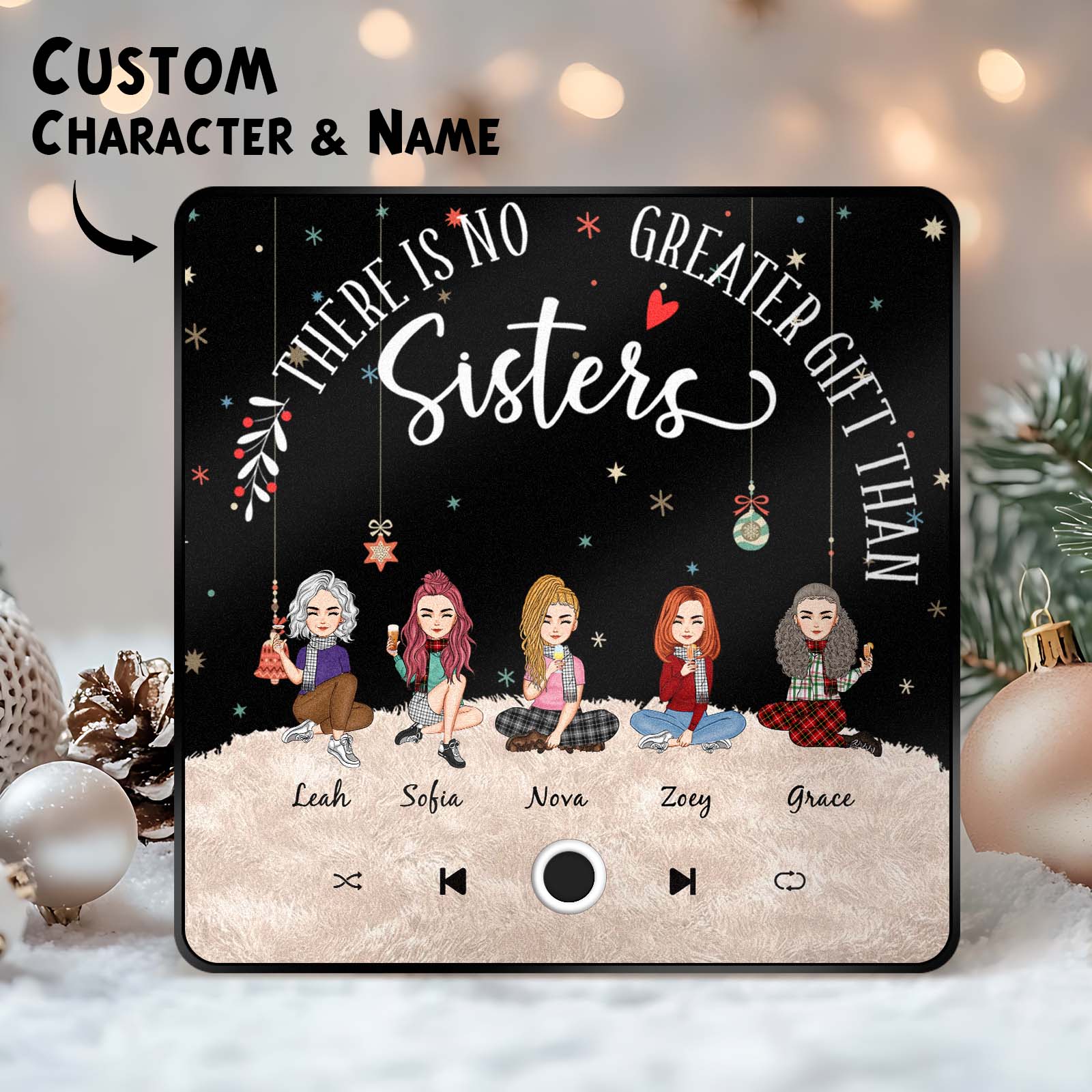 Custom Christmas Portrait Personalized Music Fridge Magnet Merry Christmas Magnets Can Play Songs Christmas Gift Family Gifts