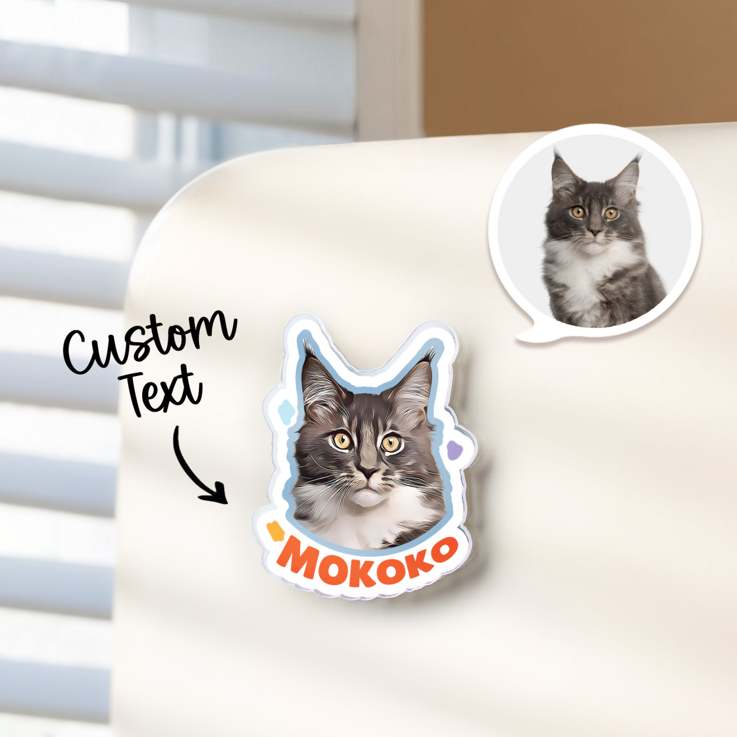 Personalized Pet Photo Acrylic Fridge Magnets Custom Image Keepsake