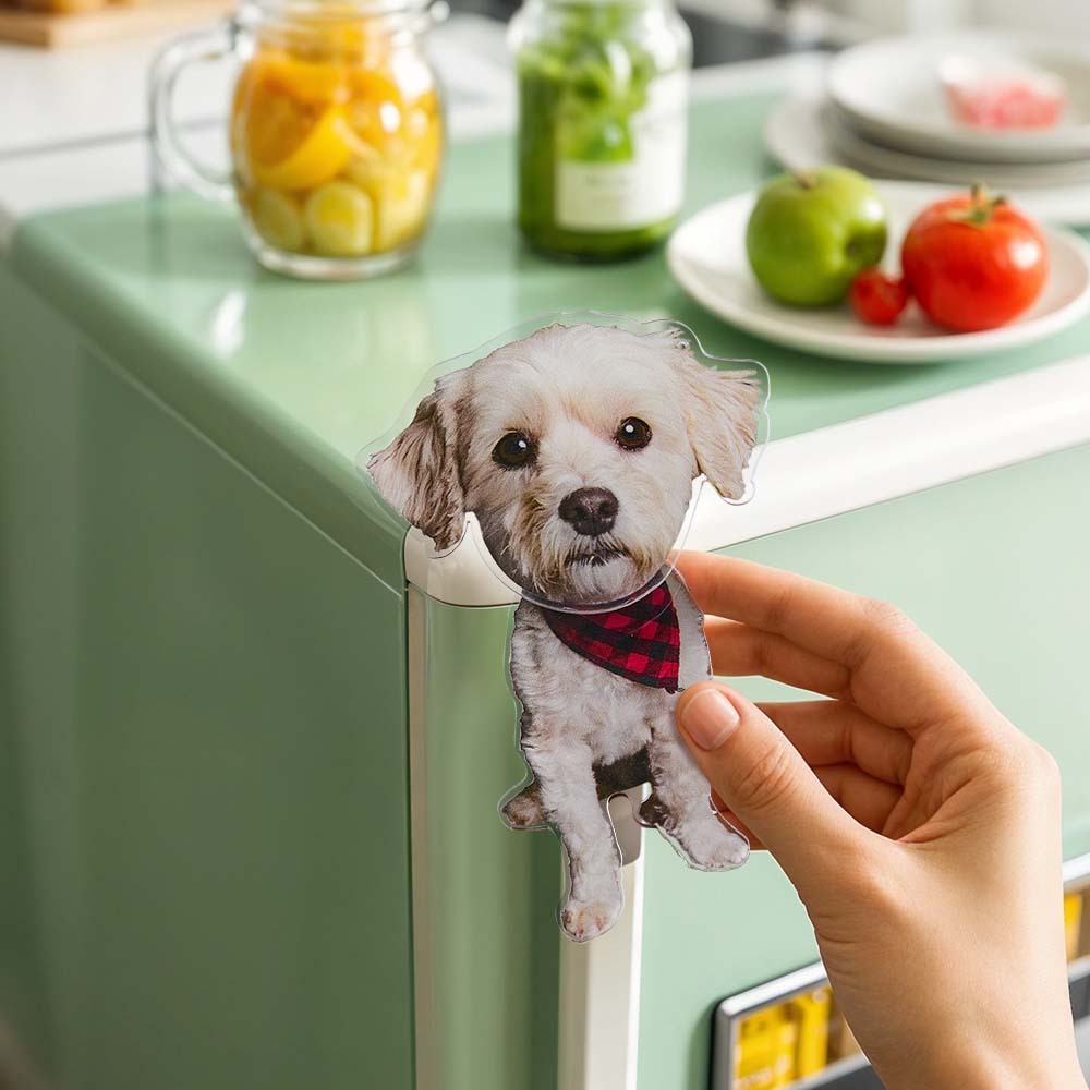 Personalized Refrigerator Magnet with Photo Pet Portrait Fridge Magnets Home Decoration Gifts for Pet Lover - soufeelus