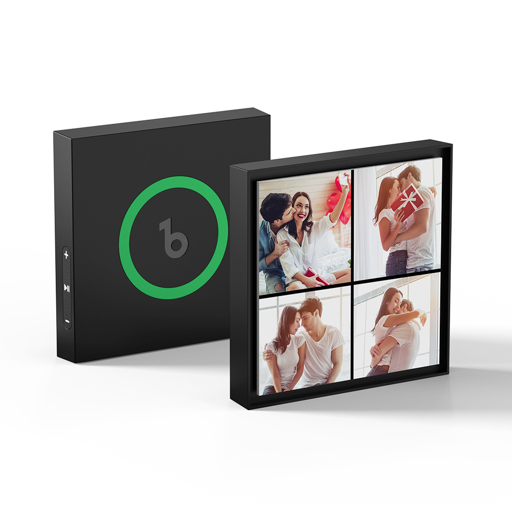 New 5.0 Upgrade Custom Music and Photo Fridge Magnet Personalized 4 Photo Can Play Songs and Adjust Volume Supports 1-6 Songs Valentine's Day Gifts