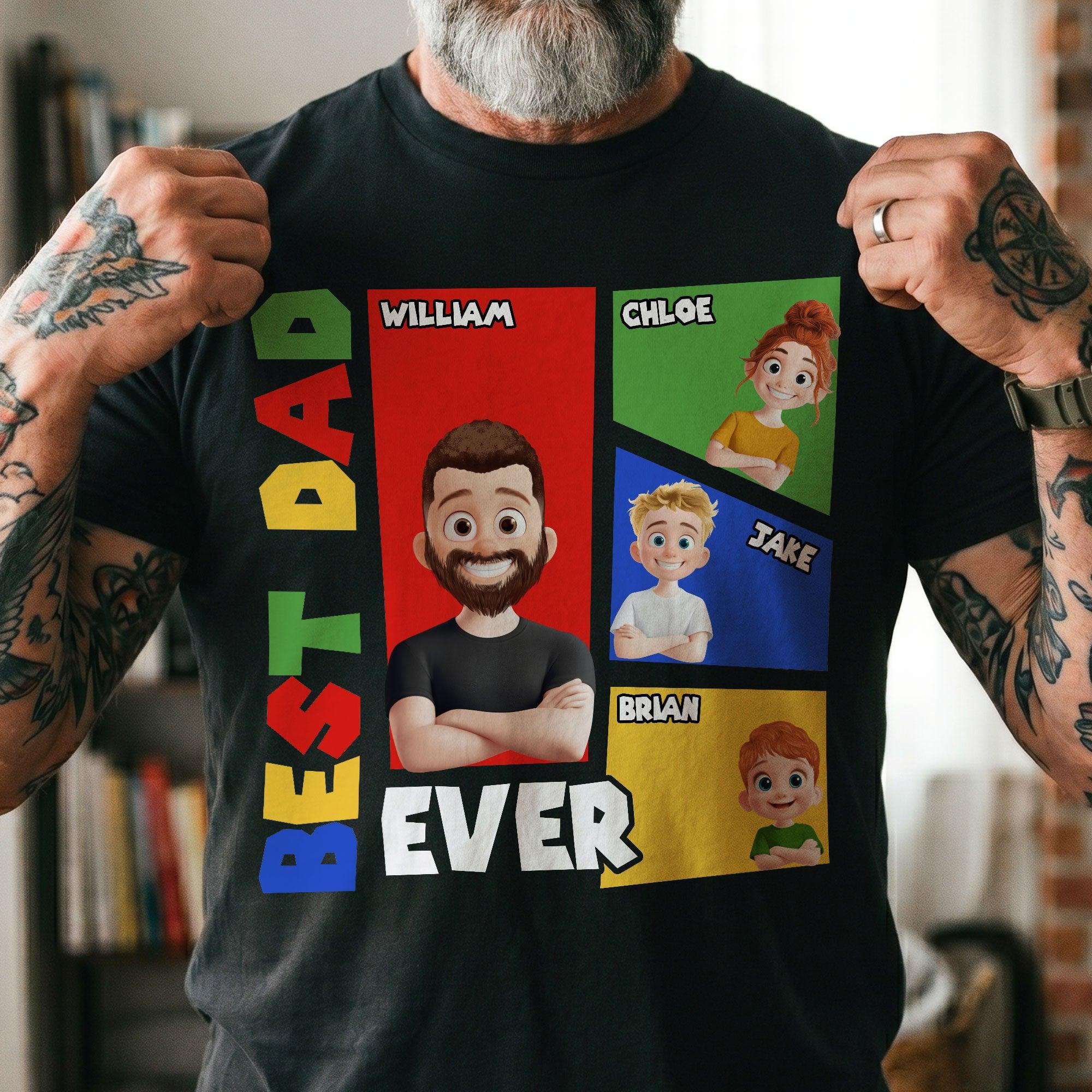 Father's Day Gifts, Best Dad Ever Arcade Theme - Personalized Shirt