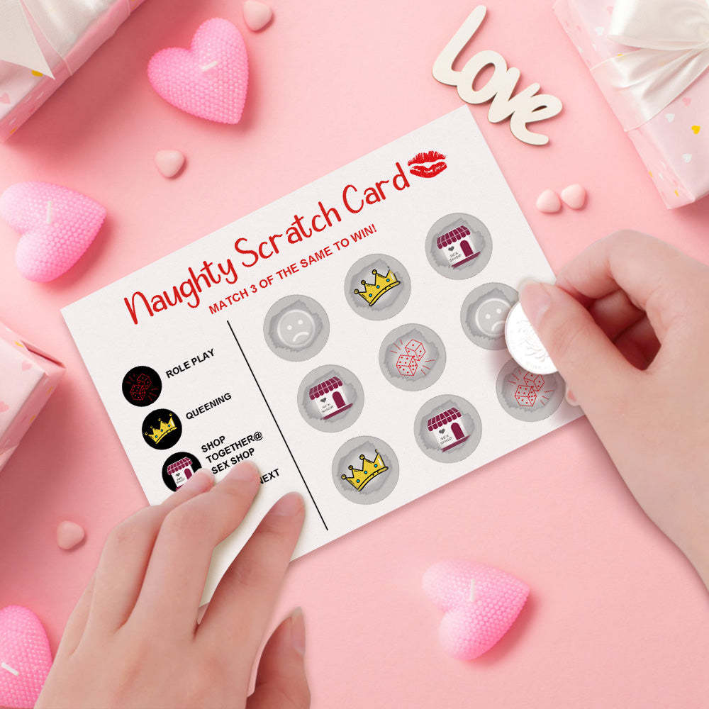 Naughty Scratch Card Funny Valentine's Day Scratch off Card Match 3 to Win Card - soufeelus