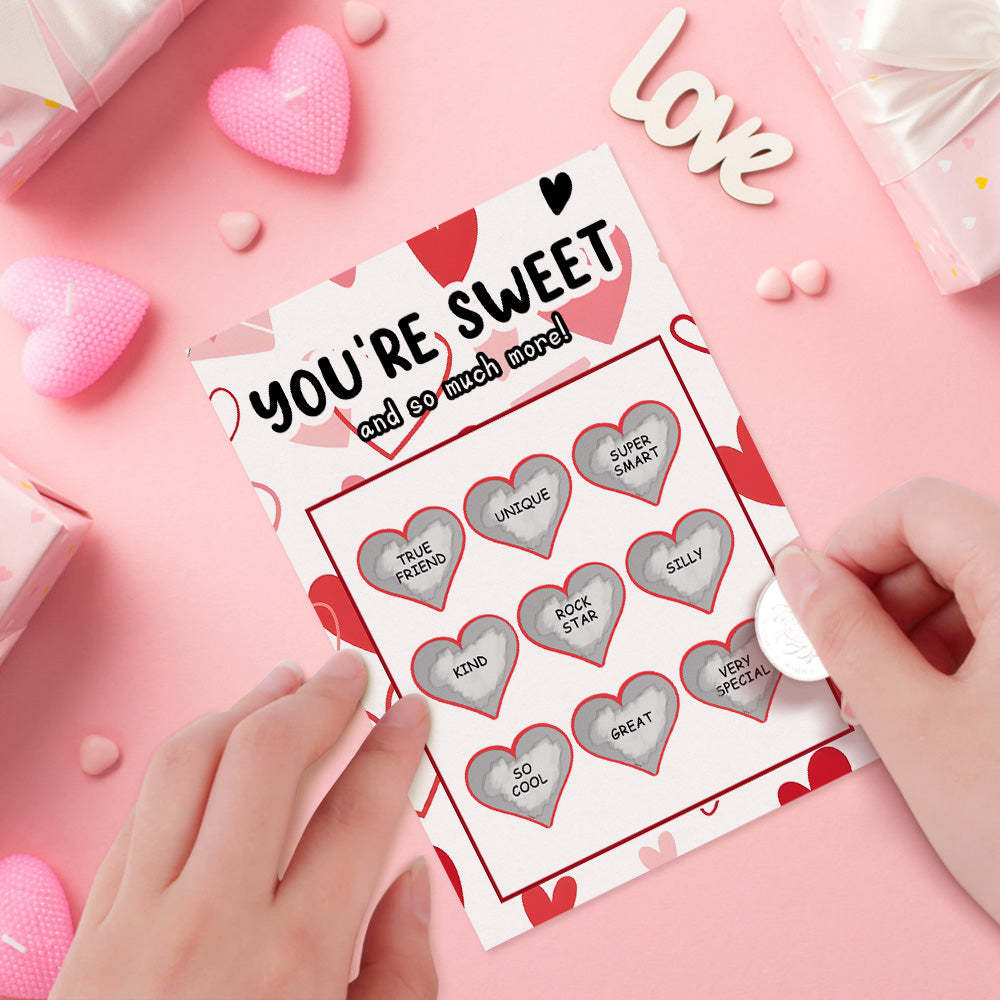 You're Sweet Scratch Card Funny Valentine's Day Scratch off Card - soufeelus