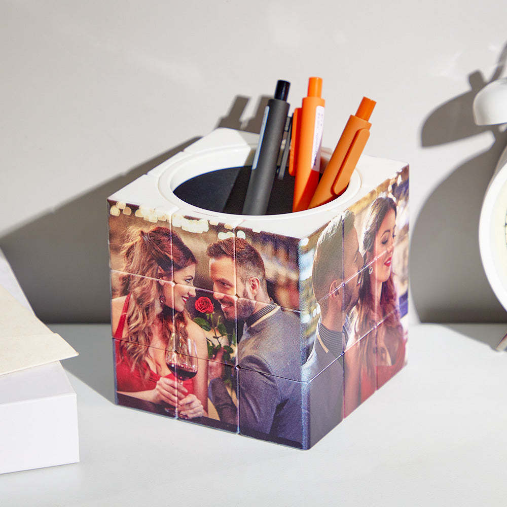 Custom Photo Cube Creative Pen Holder Makeup Brush Holder Home Gifts - soufeelus