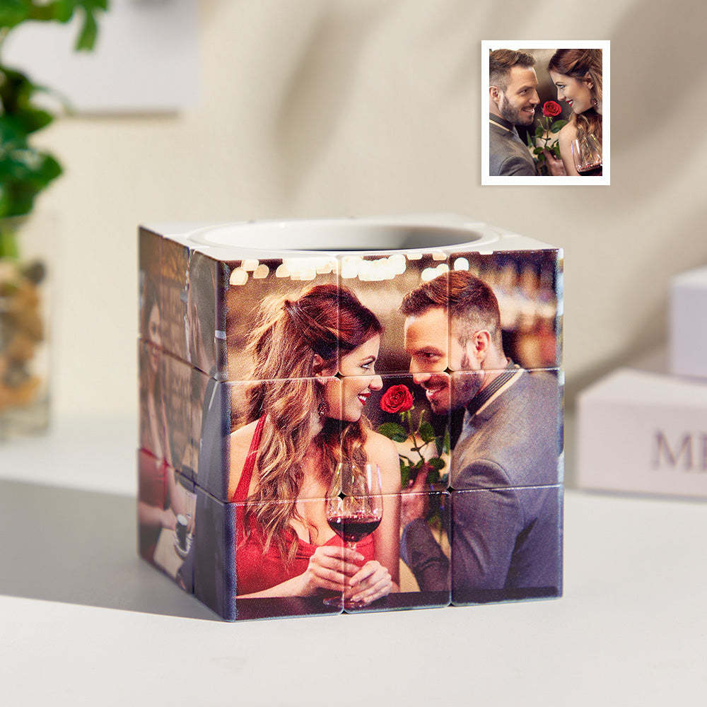 Custom Photo Cube Creative Pen Holder Makeup Brush Holder Home Gifts - soufeelus