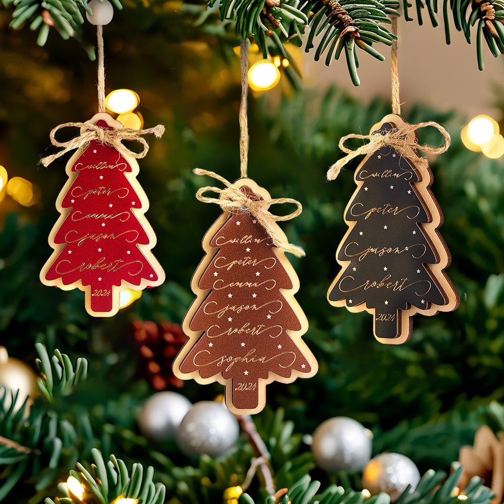 Personalized Family Christmas Ornament Christmas Tree with Family Names Ornament - soufeelus